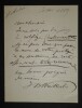 LETTRE AUTOGRAPHE SIGN&Eacute;E, SOLF&Egrave;GE, 1889. Jean-Baptiste Weckerlin