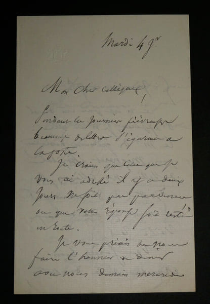 Joachim Ambert- LETTRE AUTOGRAPHE SIGN&Eacute;E, mardi 4 janvier. Joachim AMBERT