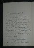 Joachim Ambert- LETTRE AUTOGRAPHE SIGN&Eacute;E, mardi 4 janvier. Joachim AMBERT
