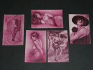 5 Cartes postales portraits de femmes curiosa sign&eacute;es Yves Die&yuml; dit Thiey. Yves Die&yuml; dit Thiey