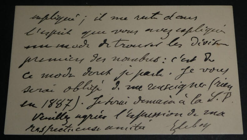 Ernest LEBON, Math&eacute;maticien - CARTE DE VISITE AUTOGRAPHE SIGN&Eacute;E. Ernest LEBON