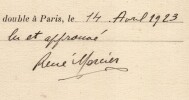 Pouvoir sign&eacute; par Ren&eacute; Mercier – Collection coh&eacute;rente de 50 auteurs & musiciens. Ren&eacute; Mercier