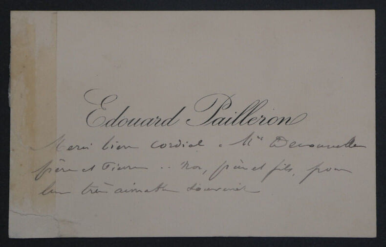 &Eacute;douard PAILLERON, Dramaturge - CARTE DE VISITE AUTOGRAPHE DE REMERCIEMENTS. &Eacute;douard PAILLERON