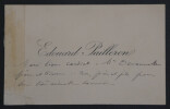 &Eacute;douard PAILLERON, Dramaturge - CARTE DE VISITE AUTOGRAPHE DE REMERCIEMENTS. &Eacute;douard PAILLERON