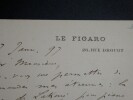 CHINCHOLLE Charles Henri - CARTE AUTOGRAPHE SIGNEE FIGARO 1897 VAN ZANDT LAKME. Charles Henri Chincholle