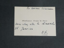 Madame Le BEC - CARTE DE VISITE AUTOGRAPHE SIGN&Eacute;E &Agrave; Marko RISTIĆ et son &eacute;pouse. Madame Jean LE BEC
