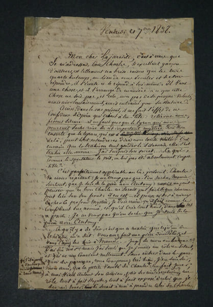 Antony B&Eacute;RAUD - Lettre autographe sign&eacute;e, critique Charles POTIER, 4 pages, 1838. Antony B&Eacute;RAUD