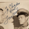 Tom NEAL, D&eacute;dicace autographe sign&eacute;e sur Photographie imprim&eacute;e en pr&eacute;sence de Don Douglas et J. Carrol Naish "Behind the rising sun". Tom NEAL