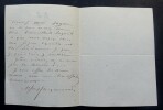 JACQUEMART Henri-Alfred - LETTRE AUTOGRAPHE SIGN&Eacute;E, REMERCIEMENTS. Henri-Alfred Jacquemart