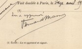 Pouvoir sign&eacute; Fernand Masson – Collection coh&eacute;rente de 50 auteurs & musiciens. Fernand Masson