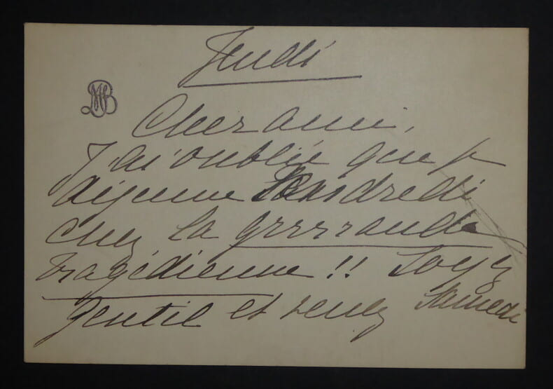 BRANDES Marthe - LETTRE AUTOGRAPHE SIGN&Eacute;E, PARIS. Marthe Brand&egrave;s