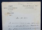 Eug&egrave;ne VERON - LETTRE AUTOGRAPHE SIGN&Eacute;E, L'ART REVUE, 1876. Eug&egrave;ne V&eacute;ron