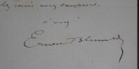 BLUM Ernest - LETTRE AUTOGRAPHE SIGNEE, PARIS. Ernest Blum