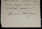 ROYER Henri - CARTE LETTRE AUTOGRAPHE SIGN&Eacute;E, PARIS 1914. Henri Royer