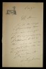 LEROY BEAULIEU Anatole - Lettre autographe sign&eacute;e, Etuf, Haute Marne, Dancevoir. Anatole Leroy-Beaulieu
