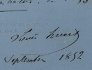 Louis Adrien HUART, Journaliste - LETTRE AUTOGRAPHE SIGN&Eacute;E, 1852. Louis Adrien HUART