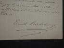 LETTRE AUTOGRAPHE SIGN&Eacute;E, D&Eacute;CEMBRE 1883. Emile Richebourg