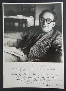 Marcel ACHARD - PHOTO ORIGINALE AVEC MOT AUTOGRAPHE SIGNÉ 12,5X17,6CM