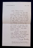 Claude AVELINE - LETTRE AUTOGRAPHE SIGN&Eacute;E &Agrave; MADAME Marko RISTIC, 1949. Claude AVELINE