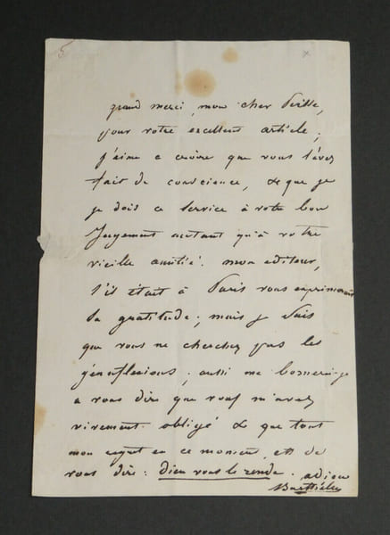 Benjamin ANTIER - Lettre autographe sign&eacute;e &agrave; Monsieur Louis PEISSE. Benjamin ANTIER
