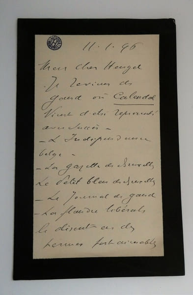 MARECHAL Henri - LETTRE AUTOGRAPHE SIGN&Eacute;E &Agrave; Henri HEUGEL, 1896. Henri Mar&eacute;chal