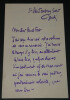 Camille MAUCLAIR - LETTRE AUTOGRAPHE SIGN&Eacute;E &agrave; Paul FORT par rapport &agrave; un banquet. Camille Mauclair