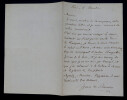 Henri DE BORNIER, Dramaturge - LETTRE AUTOGRAPHE SIGN&Eacute;E, Paris. Henri DE BORNIER