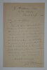 HARTMANN Georges - LETTRE AUTOGRAPHE SIGN&Eacute;E, PARIS 1884. Georges Hartmann