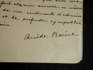 BARINE Arv&egrave;de - CARTE LETTRE AUTOGRAPHE SIGN&Eacute;E, PARIS, 1891. Arv&egrave;de Barine