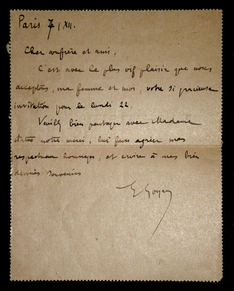 GOYAU Georges - LETTRE AUTOGRAPHE SIGN&Eacute;E &Agrave; Louis ARTUS, Paris, 6 d&eacute;cembre 1924. Georges Goyau