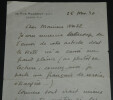 Ren&eacute; CLAIR, R&eacute;alisateur - LETTRE AUTOGRAPHE SIGN&Eacute;E &agrave; Lucien WAHL 1930. Ren&eacute; CLAIR