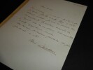 LAVEDAN Henri - LETTRE AUTOGRAPHE SIGN&Eacute;E, REMERCIEMENTS CORDIAUX, 1898. Henri Lavedan