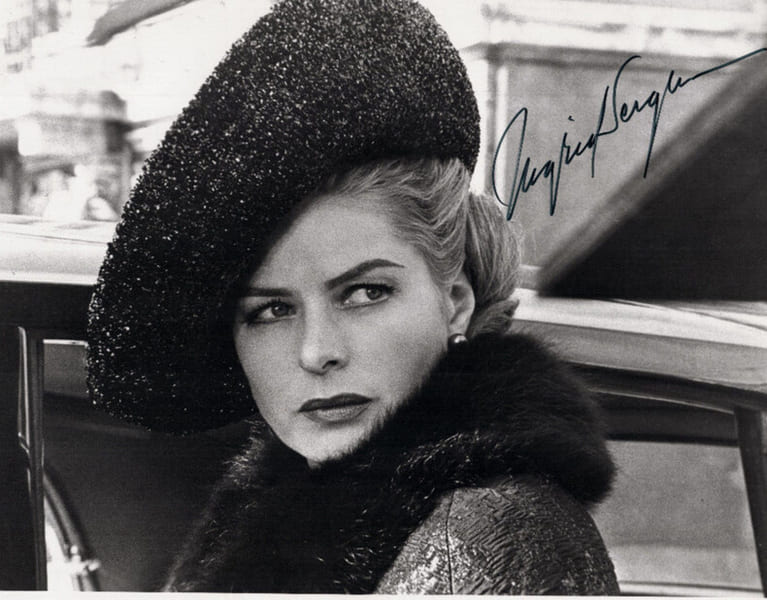 Ingrid BERGMAN - PHOTOGRAPHIE SIGN&Eacute;E CinemaScope "The Visit" 1971, 25,5 x 20 cm. Ingrid BERGMAN