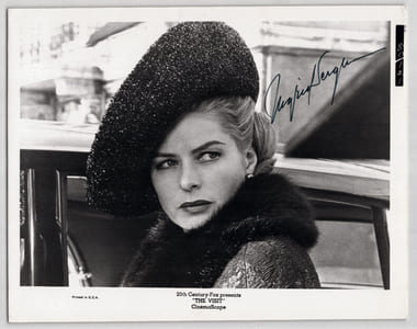 Ingrid BERGMAN - PHOTOGRAPHIE SIGNÉE CinemaScope "The Visit" 1971, 25,5 x 20 cm