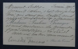Pauline GRANGER, CARTE DE VISITE AUTOGRAPHE SIGNEE, Secr&eacute;taire Com&eacute;die Fran&ccedil;aise. Pauline Granger
