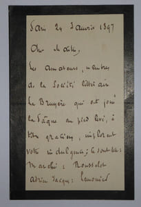 VEYRIN Emile - LETTRE AUTOGRAPHE SIGNEE, PARIS, 1897