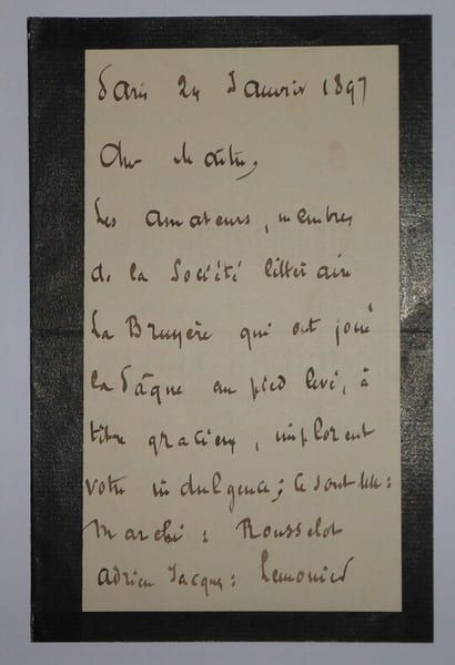 VEYRIN Emile - LETTRE AUTOGRAPHE SIGNEE, PARIS, 1897. Emile Veyrin