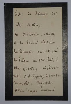 VEYRIN Emile - LETTRE AUTOGRAPHE SIGNEE, PARIS, 1897. Emile Veyrin