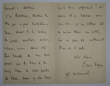 VEYRIN Emile - LETTRE AUTOGRAPHE SIGNEE, PARIS, 1897