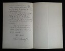 Victorin de JONCI&Egrave;RES - LETTRE AUTOGRAPHE SIGNEE &Agrave; Henri HEUGEL, 1879. Victorin de Jonci&egrave;res