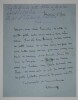 LETTRE AUTOGRAPHE SIGN&Eacute;E - Etienne de Nal&egrave;che, journaliste, Paris. Etienne de Nal&egrave;che