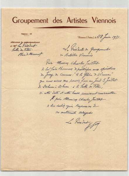 Hippolyte L&eacute;ty - Lettre autographe sign&eacute;e adress&eacute;e &agrave; Charles JAILLET - 1951. Hippolyte L&eacute;ty