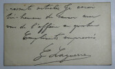 Georges LAGUERRE - CARTE DE VISITE AUTOGRAPHE SIGNEE DE REMERCIEMENTS. Georges Laguerre