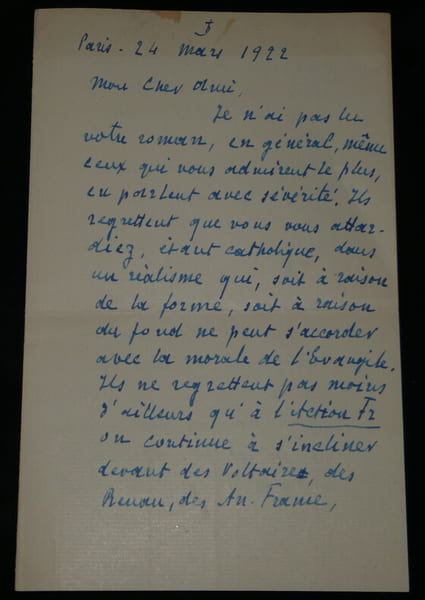 Marie Albert Janvier - Lettre autographe sign&eacute;e - R&eacute;v&eacute;rend P&egrave;re - 1922. Marie-Albert Janvier