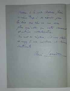 LETTRE AUTOGRAPHE SIGNÉE, A PROPOS D'UN CONTRAT