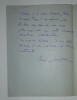 LETTRE AUTOGRAPHE SIGN&Eacute;E, A PROPOS D'UN CONTRAT. Henri Lavedan