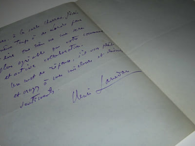 LETTRE AUTOGRAPHE SIGNÉE, A PROPOS D'UN CONTRAT