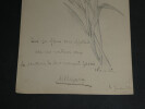 Dessin jonquilles au crayon d&eacute;dicac&eacute; par L LAPEROUZE. L. Laperouze
