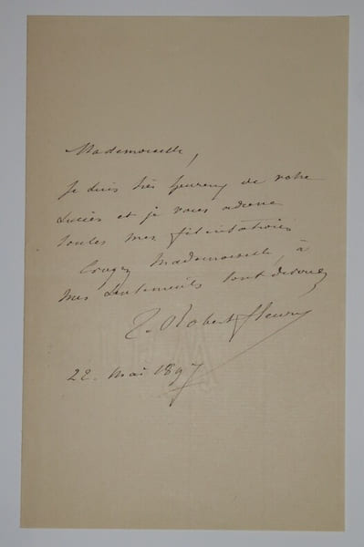 ROBERT-FLEURY Tony - LETTRE AUTOGRAPHE SIGN&Eacute;E, 1897. Tony Robert-Fleury
