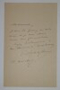 ROBERT-FLEURY Tony - LETTRE AUTOGRAPHE SIGN&Eacute;E, 1897. Tony Robert-Fleury